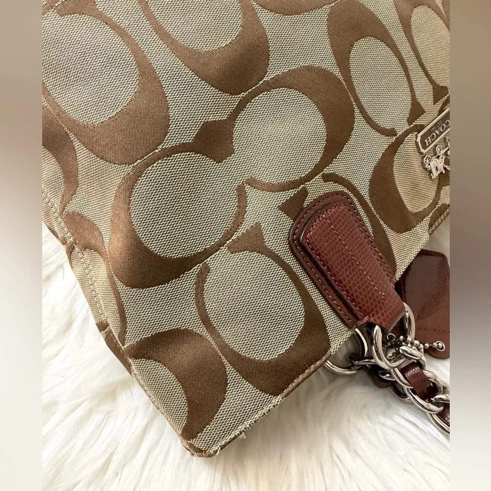 Coach Tan and Brown Signature Tote - Picture 6 of 12